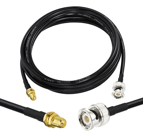 Superbat Cable Bnc A Rp-sma De 10 Pies Bnc Macho A Rp-sma He