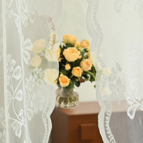 Cortina De Encaje Floral Ventana De Tul Cortina 150x200cm