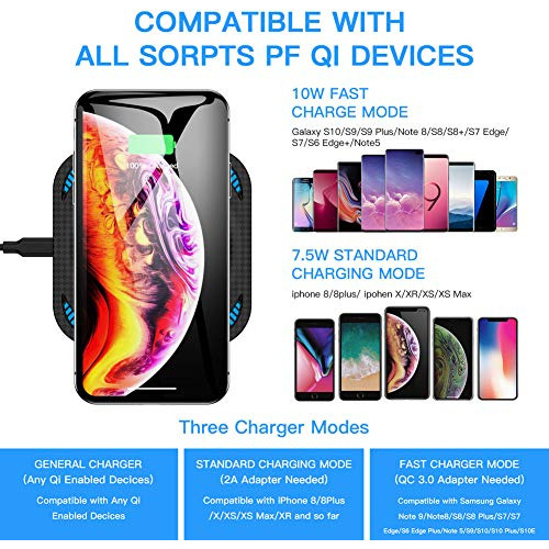 Wireless Charger Amuoc 10w Qi Certified Charging Pad Para 8