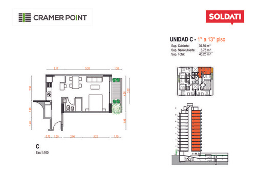 Venta Departamento 1 Ambiente - Belgrano, Cramer Point