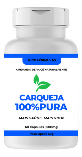 Carqueja 100% Pura 60 Cápsulas De 500mg Sabor Sem Sabor