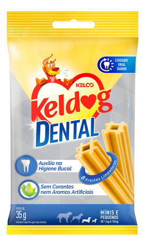 Petisco Keldog Dental Para Cães Raças Mini E Pequenas 35g
