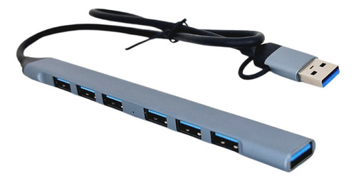 Hub Conector Dual 7 Puertos Usb 3.0 Windows, Mac Y Android