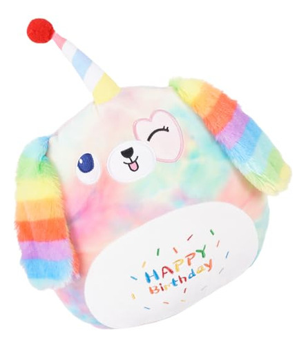 Almohada De Peluche De Perro Arcoíris 40 Cm Cumpleaños