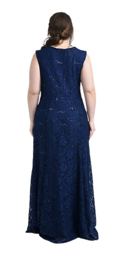 Vestido Fiesta Dama Encaje Con Brillitos Mujer
