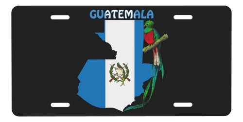 Placa De Matrícula Decorativa Con Bandera De Guatemala, Plac