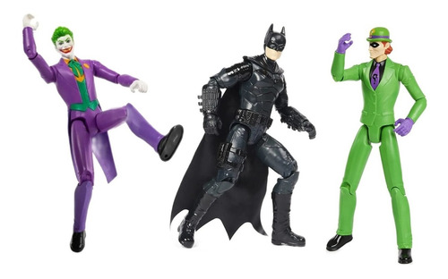 Pack 3 Figuras De Accion The Batman Vs Joker Vs Misterio Dc