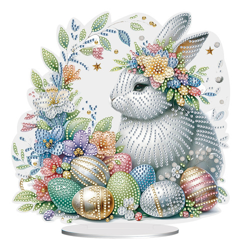 Huevo De Conejo De Pascua Con Pintura De Diamante W8b