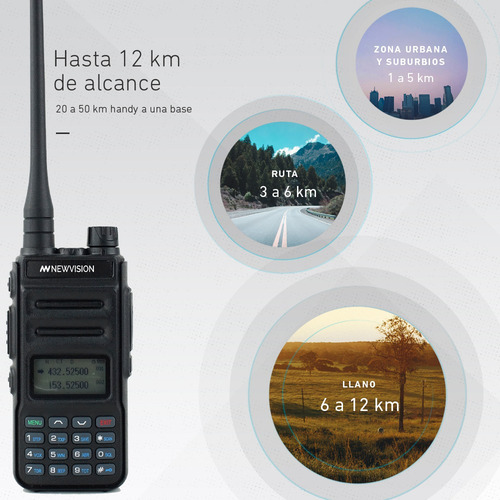 Kit X 4 Handy Radio Walkie Talkie Newvision Uhf Vhf 8w