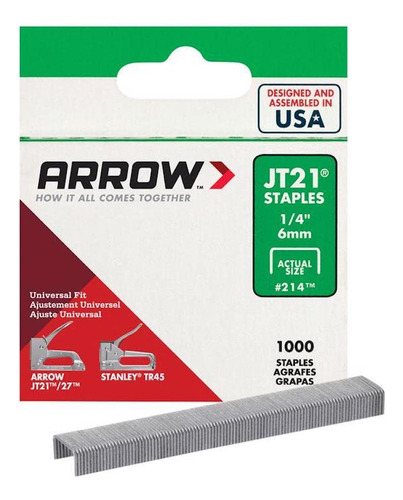 Grapas Jt21 6 Mm 1000 Unidades 4 Paquetes