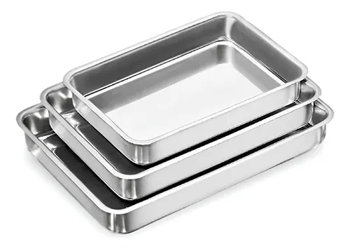 comprar Jogo 3 Assadeiras Formas Para Bolo Retangular Alumínio