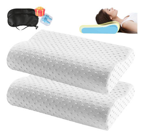 2 Pza Almohada Foam Ondulada Capa De Aire Para Dormir Memory