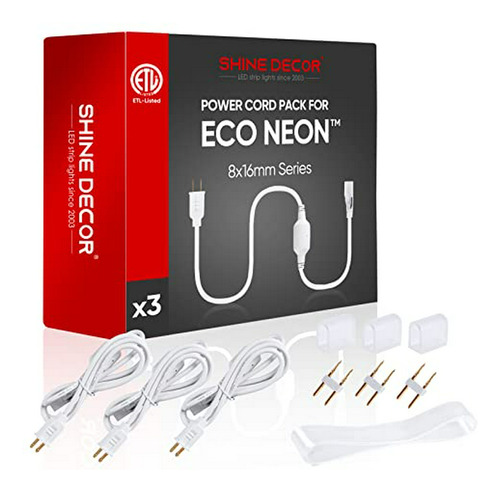 Kit Luces Led Neon Con Cable De Poder 30m Rojo