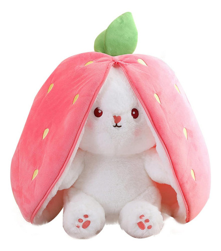Almohada Reversible De Peluche Con Diseño De Conejito De 35 Color Strawberry-35cm
