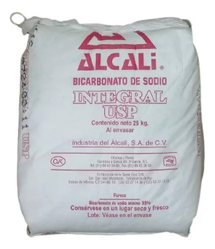 Bicarbonado De Sodio Usp Alcalli 25k