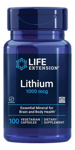 Life Extension Litio 1000 Mcg Salud Cognitiva 100 Capsulas