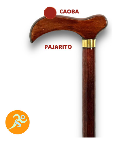 Bastón Madera Tallado Premium Adulto Anciano Base Antidesliz