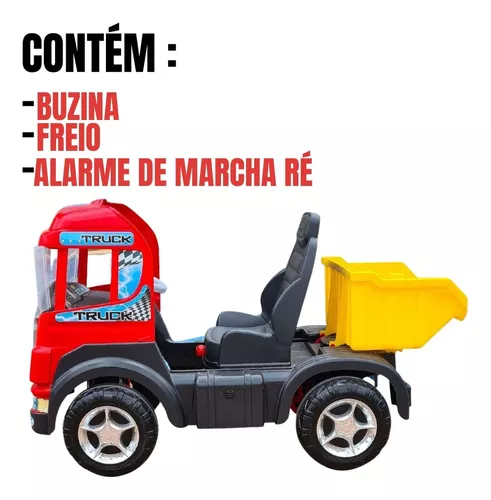 Caminhão de Brinquedo Magic Toys Truck 9300 Plástico com Pedal Vermelho