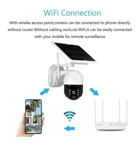Imagen 2 de 10 de Pack X2 Camara Solar Exterior Ptz Wifi Full Hd Vigilancia