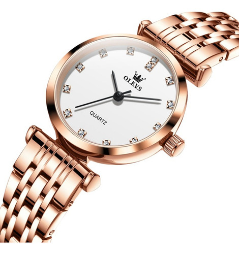 Reloj Olevs Diamond Fashion De Cuarzo Inoxidable