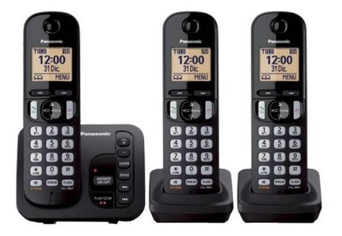 Imagen 1 de 3 de Teléfono Panasonic  KX-TGC223N inalámbrico - color negro
