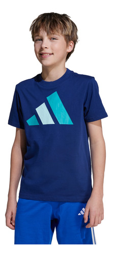 Remera Adidas Casual Essentials Niños Azul Jy0296