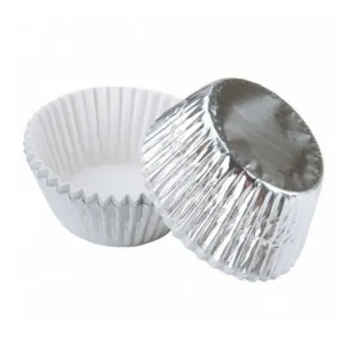Pack X500 Capsula Para Hornear Capsulas Mini Plateados 5cm