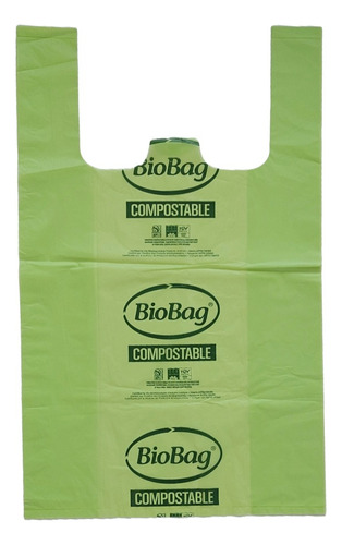 Bolsas Camiseta Compostable 40x50 Biobag - 100 Unidades