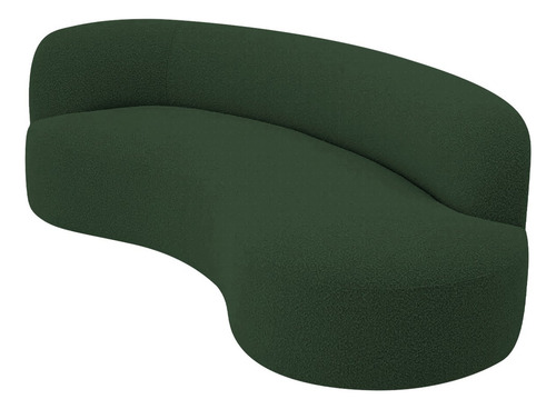 Divã Recamier Orgânico Tokyo 180cm Lado Direito Linho Cor Verde