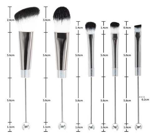 Juego De Brochas De Maquillaje De 5 Piezas, Kits De