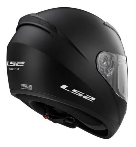 Imagen 2 de 8 de Casco Negro Mate, Ls2 Ff352 Rookie Solid - Mundomotos.uy