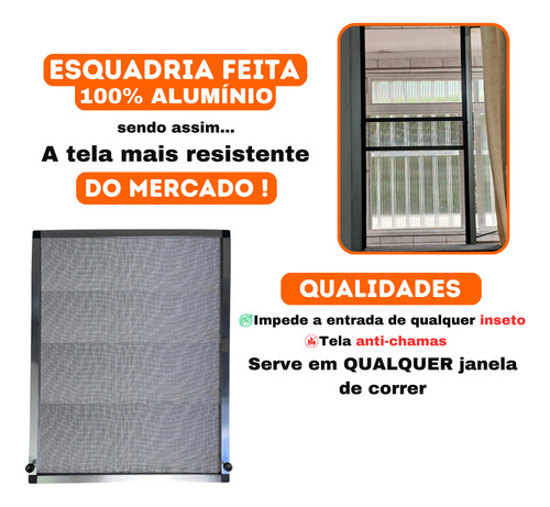 Tela Mosquiteira Removivel Pronta Para Colocar Na Janela