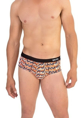 Trusa Brief Skiny Hombre Mod. 71632 Atari Gris Naranja 