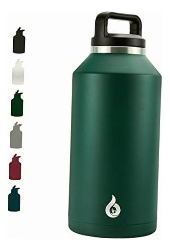 Botella De Agua Aislada De 64 Onzas, Verde Militar Color Verde ejército