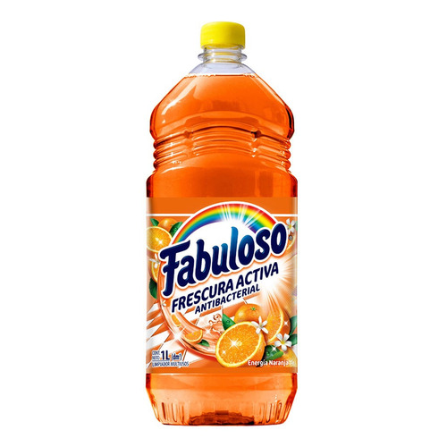 Imagen 1 de 1 de Limpiador Fabuloso Frescura Activa Naranja líquido 1l