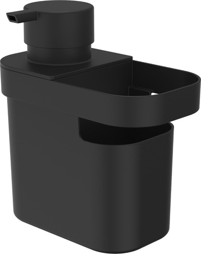 Dispenser De Pia Porta Detergente Organizador Cozinha 650ml Cor Preto