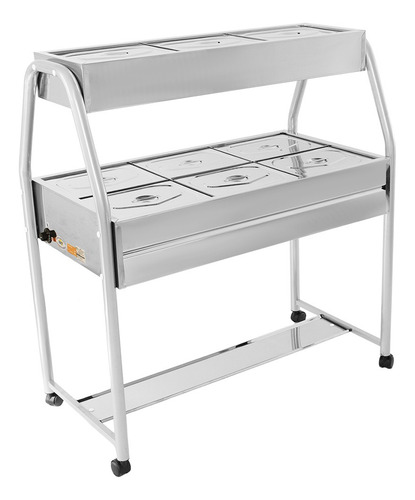 Carro Duplo Buffet 6 Cubas Quentes 3 Frias Restaurante