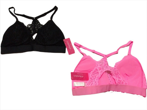 3 Bralette Brasier Con Encaje Xhilaration Negro Talla Chica
