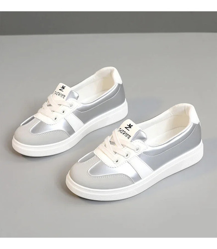 Zapatillas Blancas Para Mujer, Zapatos Deportivos Con Cordones En La Parte Superior De Malla