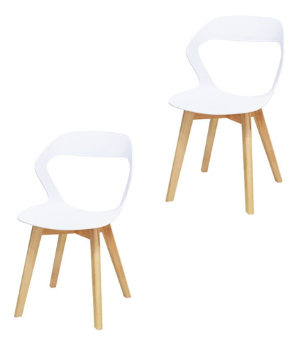 Set Sillas Mundo In Moura 2 Sillas Para Comedor Sala Moderna Color de la estructura de la silla Blanco