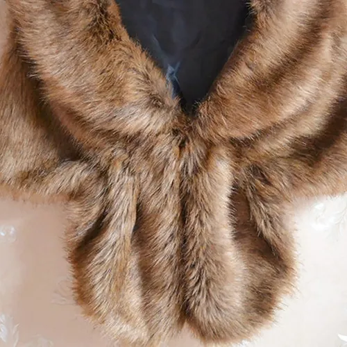Bufanda Elegante Boda Nupcial Faux Chal Largo Estola Abrigo