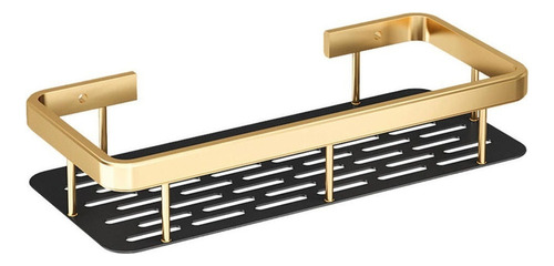 Estante De Almacenamiento Montado Negro Y Oro 300x130x60mm