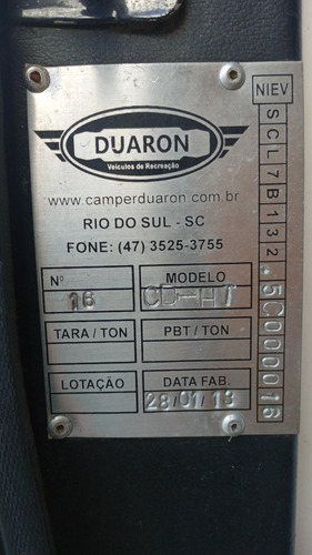Camper Duaron 2018 R$:85.000,00 - Estrutura Perfil Com Tub