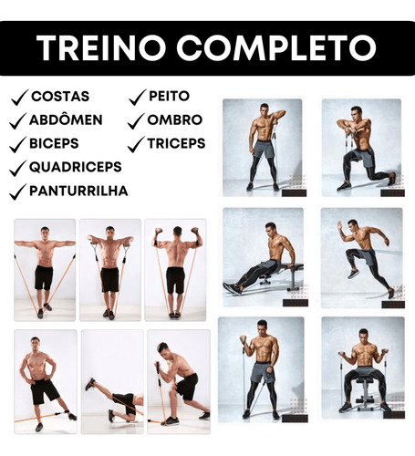 Elástico Extensor Tensão P/ Treino Musculação Exercícios