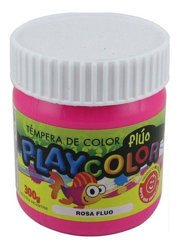 Tempera Escolar De 300 Gramos Playcolor Color Rosa  Fluo