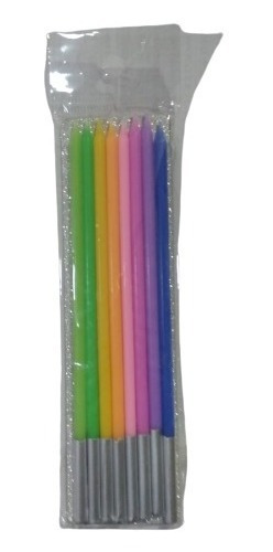 Blister Velas X 8 Multicolor Finas Largas 15cm