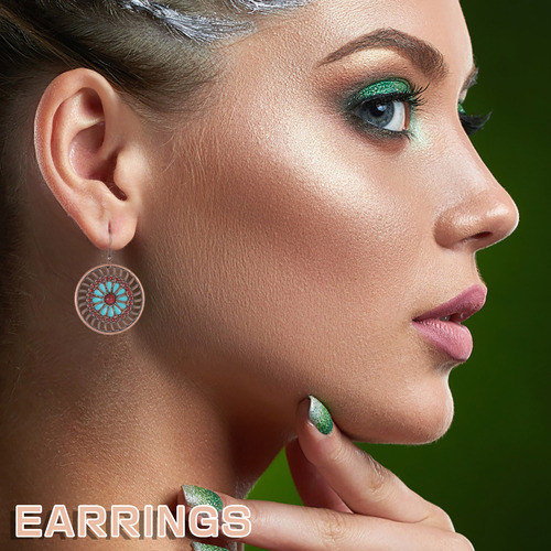 Pendientes Con Forma De Flor Redonda Y Borlas En Forma De Go