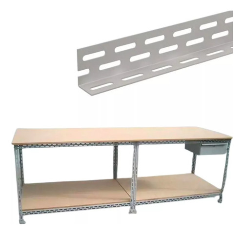 Coluna L3 2 Metros Chapa 14 Kit Com 10 Direto Do Fabricante Cor Cinza