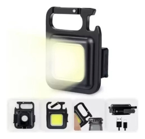 X5 Linterna Led Cob Llavero Gancho Portátil Recargable