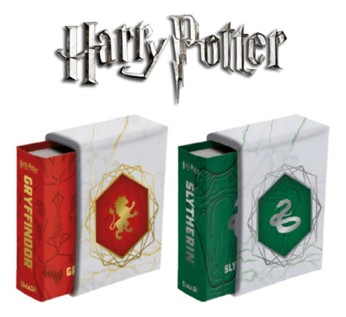 Harry Potter Mini Libros Gryffindor Y Slytherin Pasta Dura